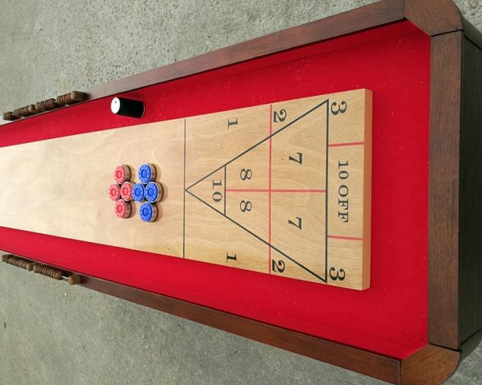 Promotional 9 FT Shuffleboard Game Table MDF With Wood Slide Scoring