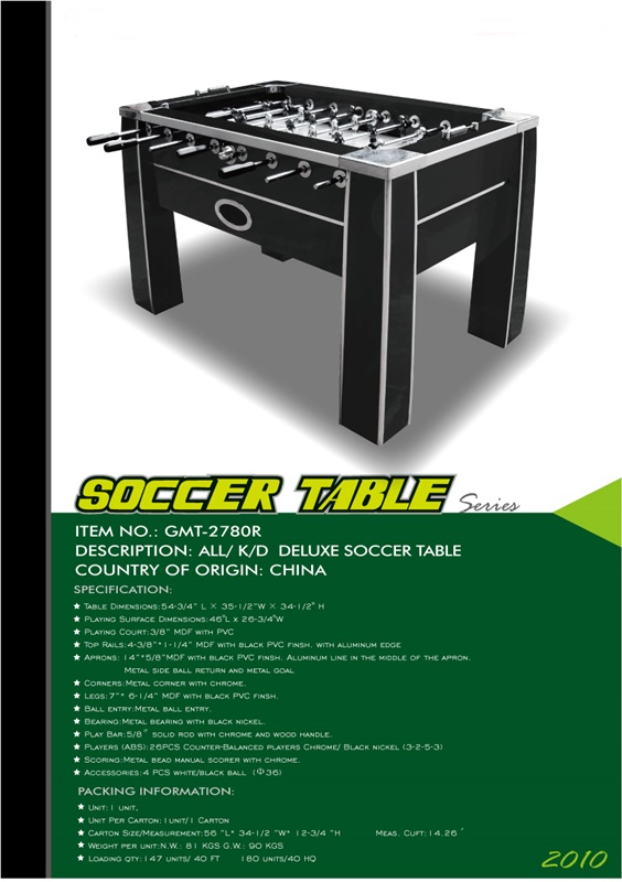 5 FT Soccer Game Table Official Foosball Table With Sturdy Legs / Wood Handle
