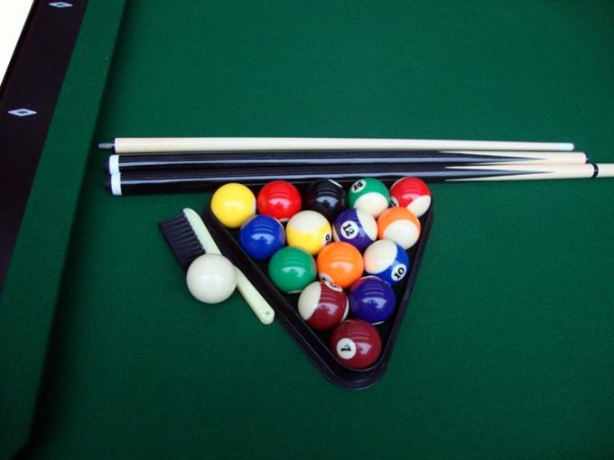 Brown Standard 96 Inches Billiards Game Table With Converson Table Tennis Top / Cue Rack