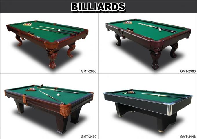 96 Inches Classic Pool Table , Modern Billiard Table With Wool Felt Leather Pocket