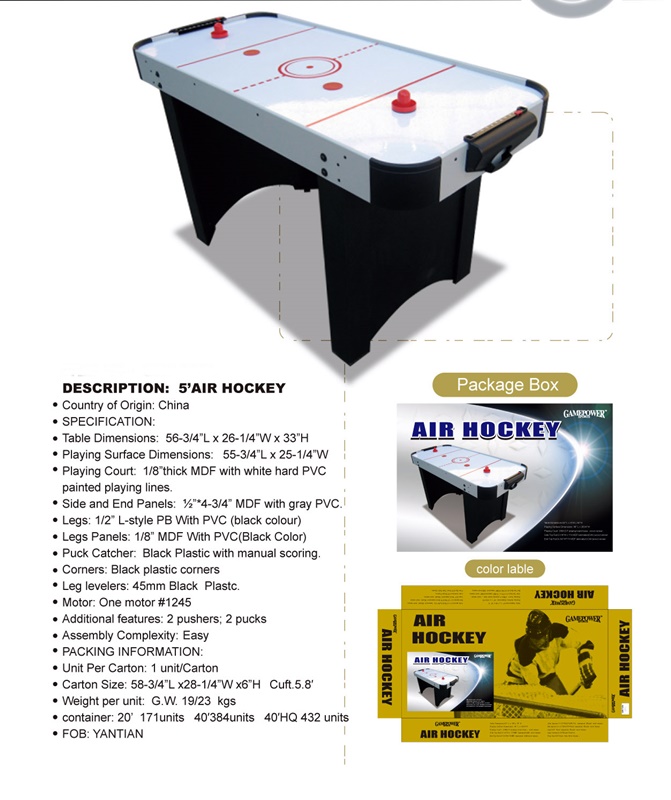 Kid's superior air hockey table 5FT electronical power game table