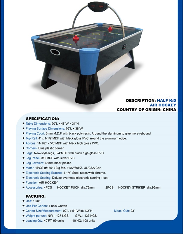 High Level Air Hockey Game Table Ice Hockey Electronic Hockey Table With Overhead Scoring