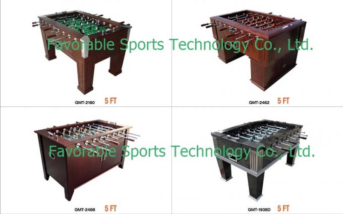 Black / Silver Indoor 5FT Soccer Table MDF Football Table For Family 61 KG