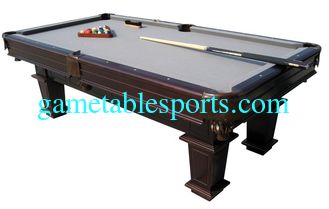 China Painting Finish Billiards Game Table MDF Frame With Strong Leg / Leather Pocket supplier