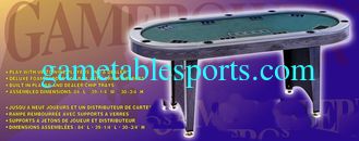 China 84 Inches Oval Poker Table , Indoor  Modern Poker Table With Folding Legs supplier