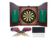 Professional 18 Inches Bristle Dartboard , MDF Wooden Dartboard Cabinet Set