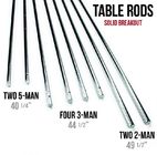 Silver Chromed Solid 5 / 8 Inch Steel Rods For Standard Foosball Tables