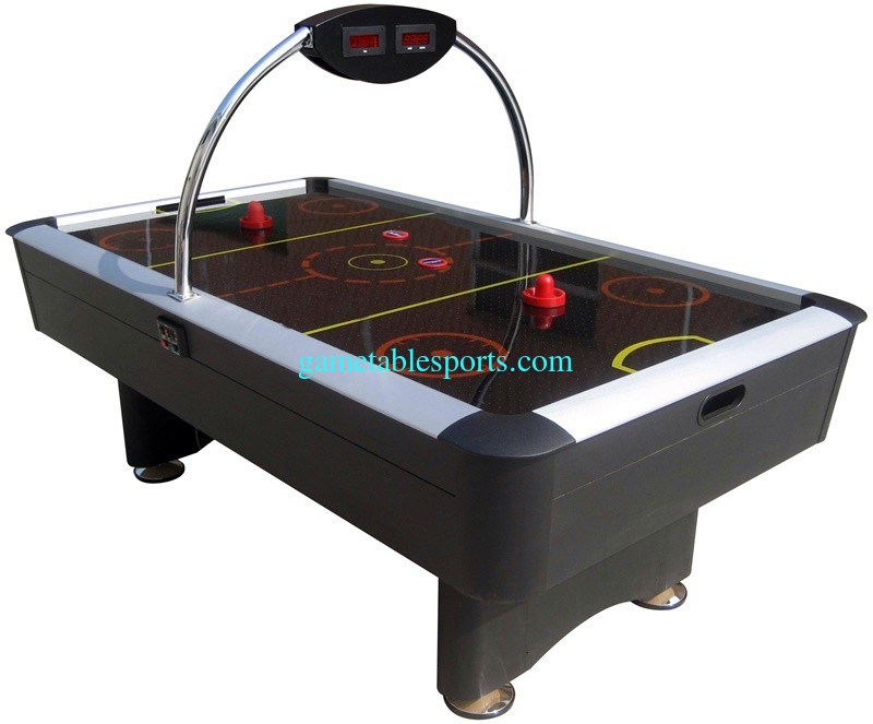 Overhead Scoring Wood Air Hockey Game Table 7FT With Plastic Apron Corner
