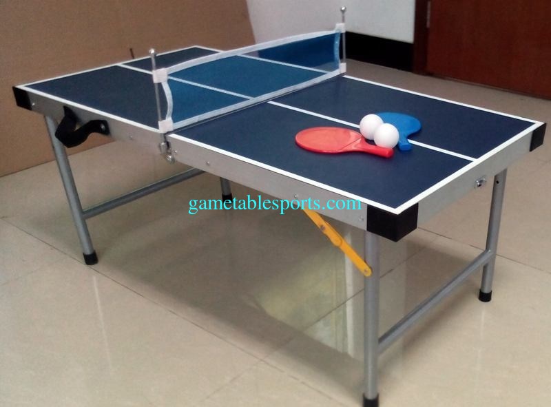 Aluminum Frame 3 Ft Mini Game Table Wood Folding Mini Ping Pong
