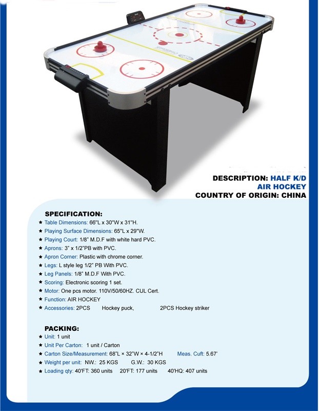 Electronic Score Air Hockey Game Table 5.5FT Easy Assembly For Indoor