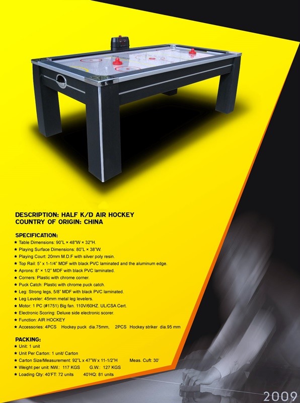 90 Inches Professional Air Hockey Table , Electronic Scoring Ice Hockey