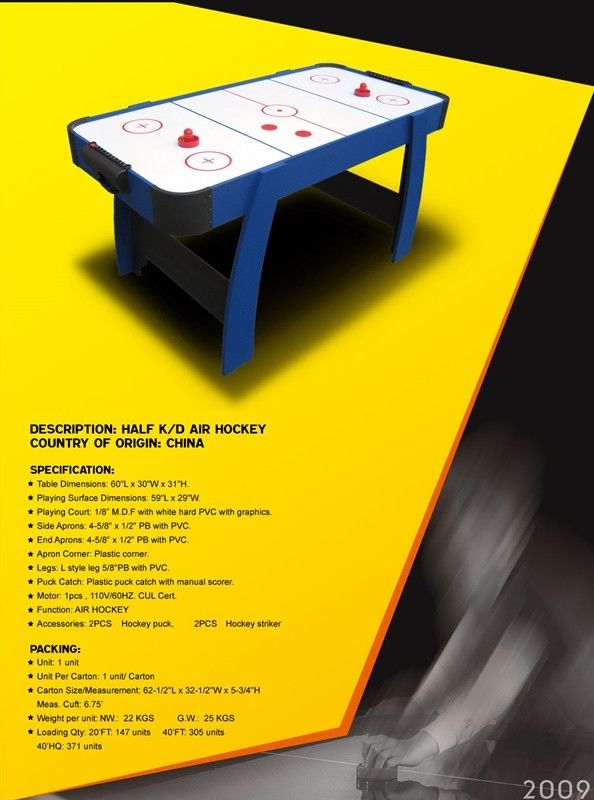 Wood 60 Inch Air Hockey Table , Color Graphics Family Ice Hockey Table