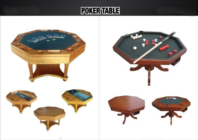 3 In 1 Poker Game Table Solid Wood Bumper Pool Poker Table For Tournament
