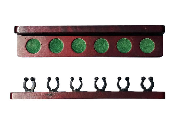 Billiard Cue Rack Wall Mount , 6 Pool Cue Wall Holder Wall Rack With Clips