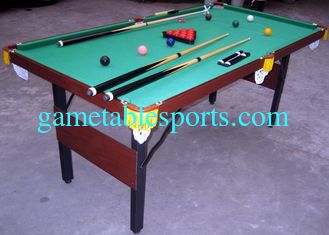 China Solid Wood Billiards Game Table Folding 6FT Kids Snooker Table With Leather Pocket supplier