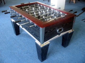 Deluxe Soccer Game Table 5FT Wood Top Rail With Metal Corner Chrome OEM supplier
