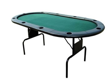 82 Inches Folding Poker Table , Durable Poker Card Table With Leather Edging supplier