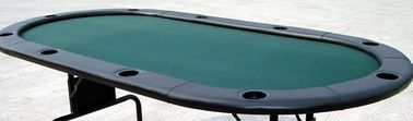 82 Inches Folding Poker Table , Durable Poker Card Table With Leather Edging supplier