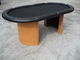 Arc Style 7FT Poker Game Table Black Top With Plywood Leg / Leather Edging supplier