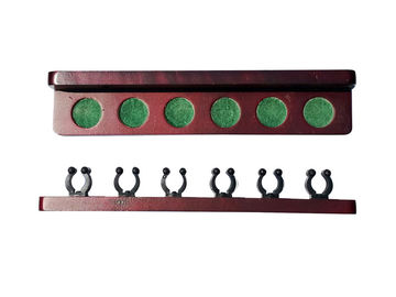 Billiard Cue Rack Wall Mount , 6 Pool Cue Wall Holder Wall Rack With Clips supplier